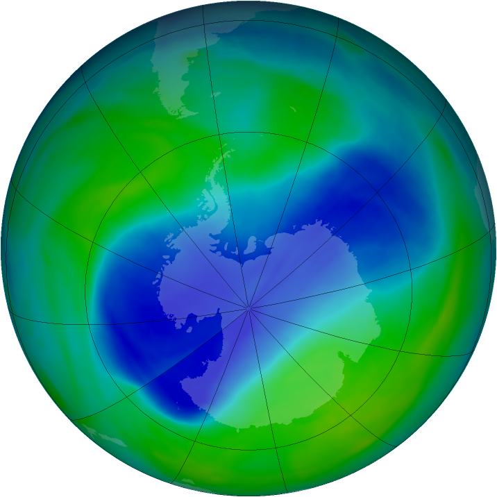 Antarctic ozone map for 02 December 2006